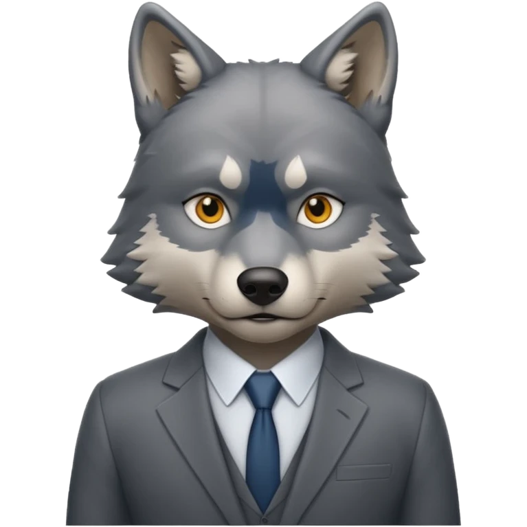 emoji of  wolf  with human body thinking emoji