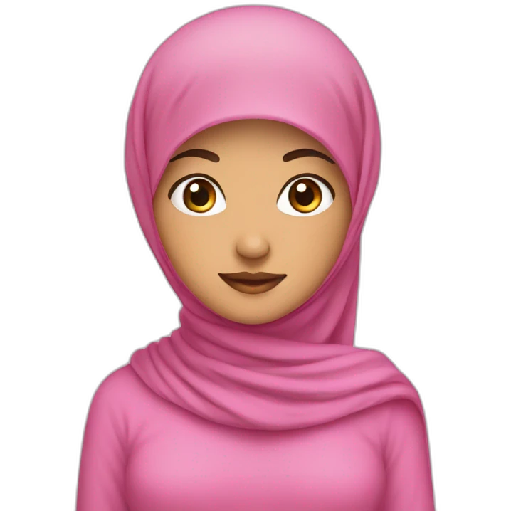 asian muslim girl with pink hijab emoji