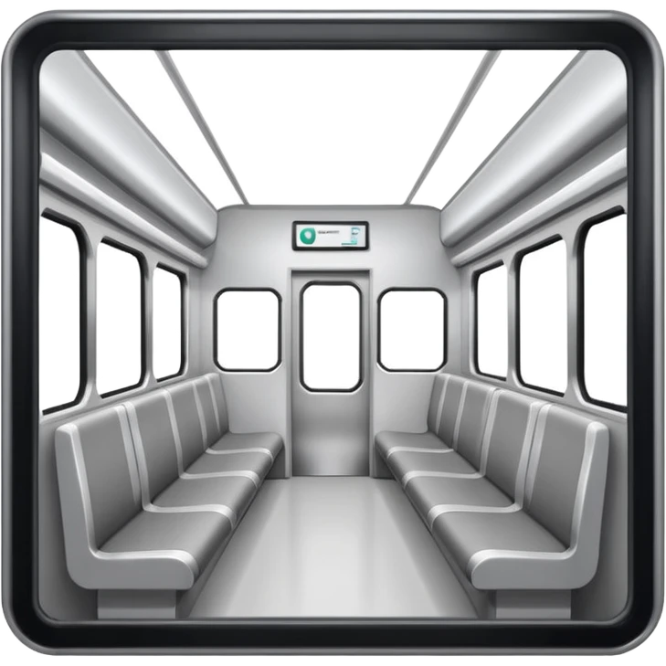 inside of commuter line with dominated by white and light gray tones, giving a clean and modern atmosphere. emoji