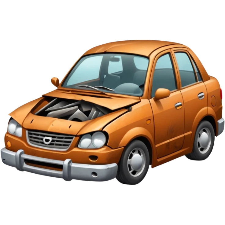 crashed car emoji