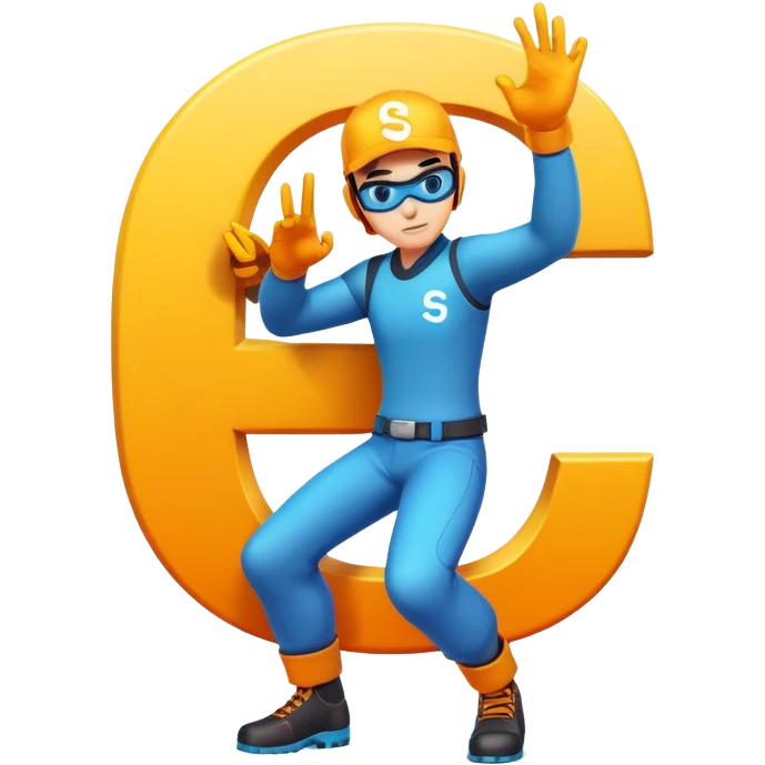 Cool gaming character avatar with letter S emoji