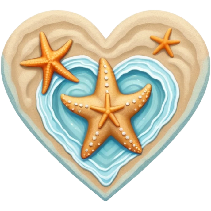 beach themed heart emoji