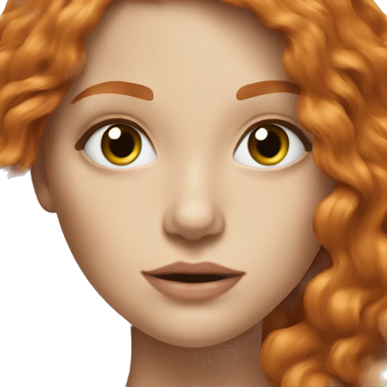 beautiful top model ginger girl long hair emoji