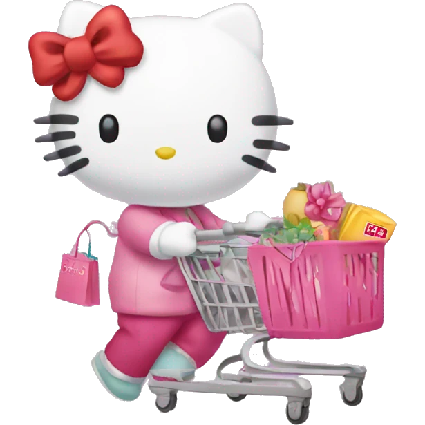 Hello kitty shopping emoji