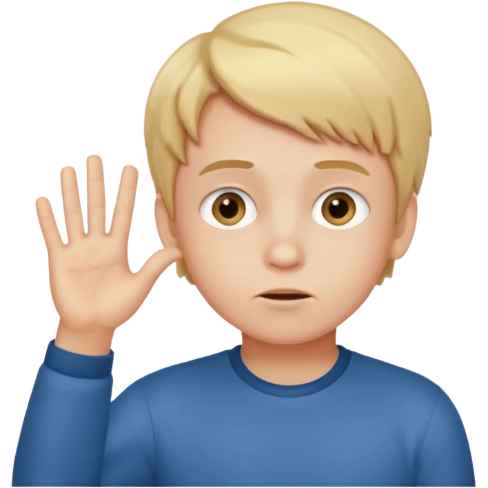 a boy acting this sentence "what do you think"
 emoji