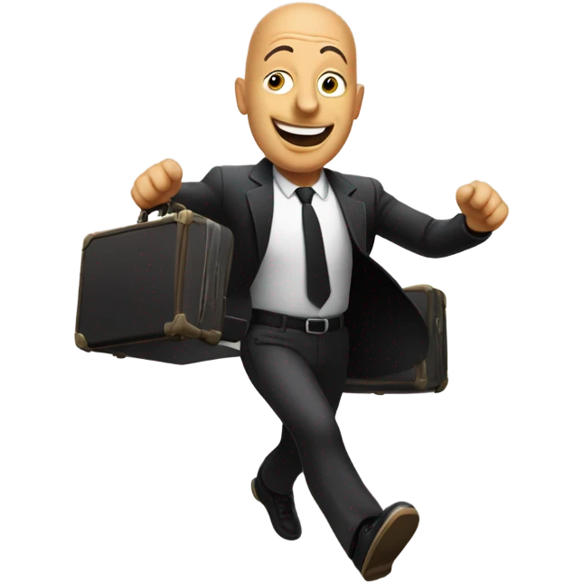 Howie Mandel running with suitcase emoji
