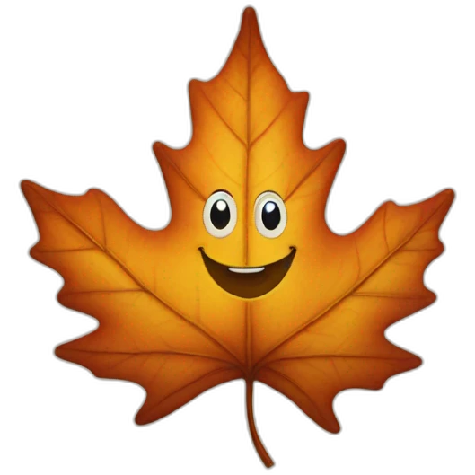 happy maple leaf emoji