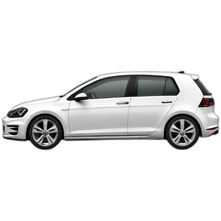 white volkswagen golf hatchback car emoji