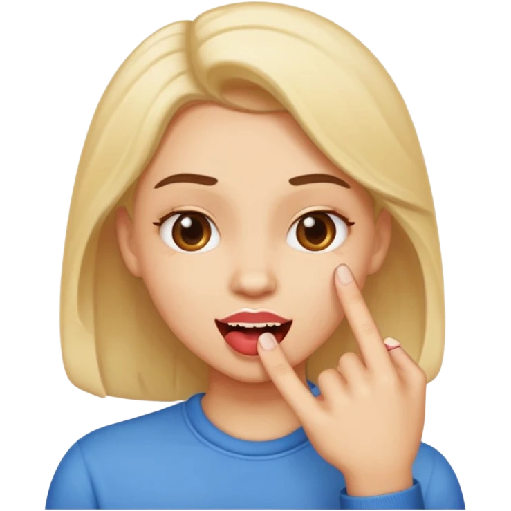 emoji biting finger flirty emoji