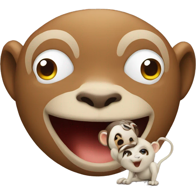 A lovely emoji with  monkey emoji