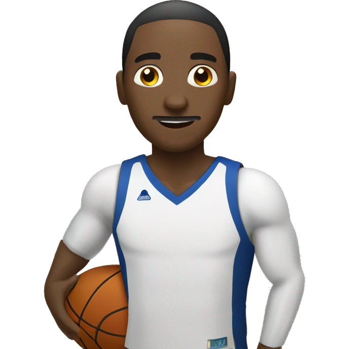 una persona con discapacidad visual, jugando basket  emoji
