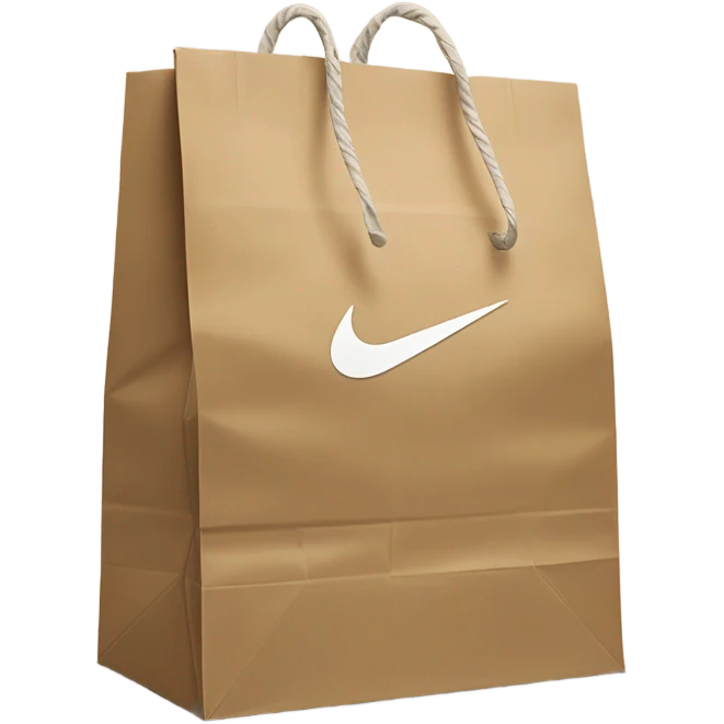 paper bag with nike logo emoji