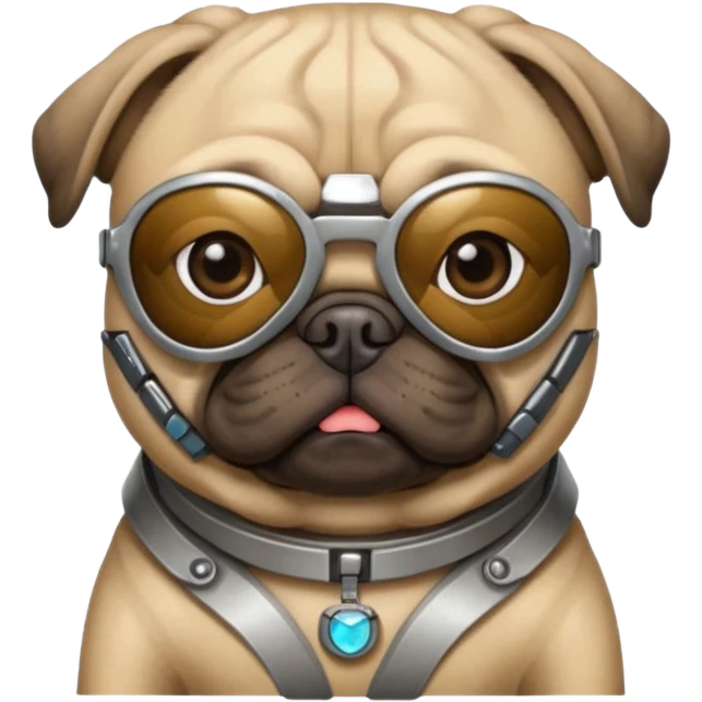 pug wearing cyberpunk sunglasses emoji