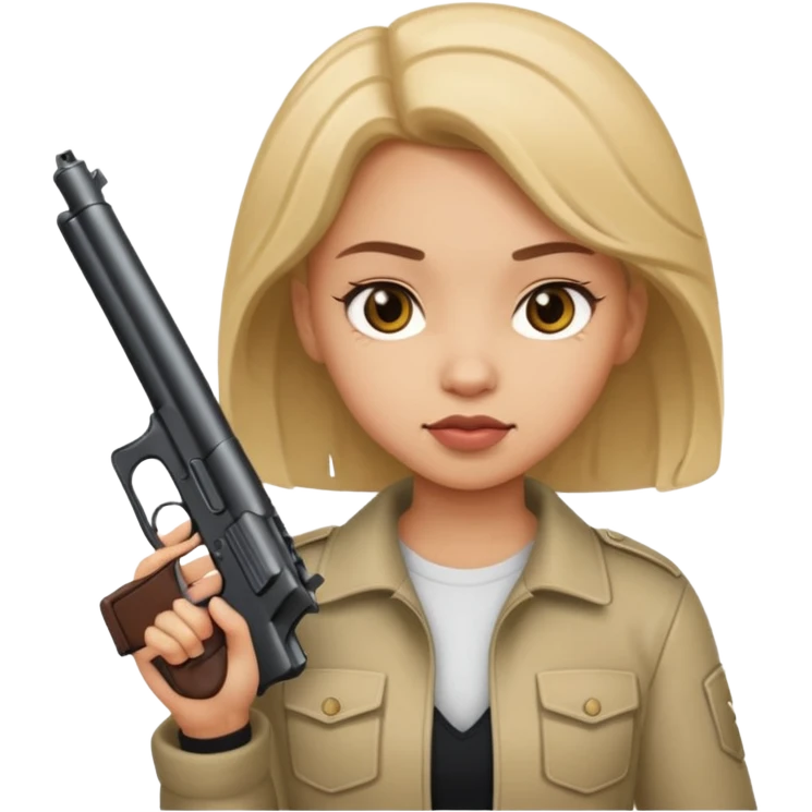 a girl with a gun emoji