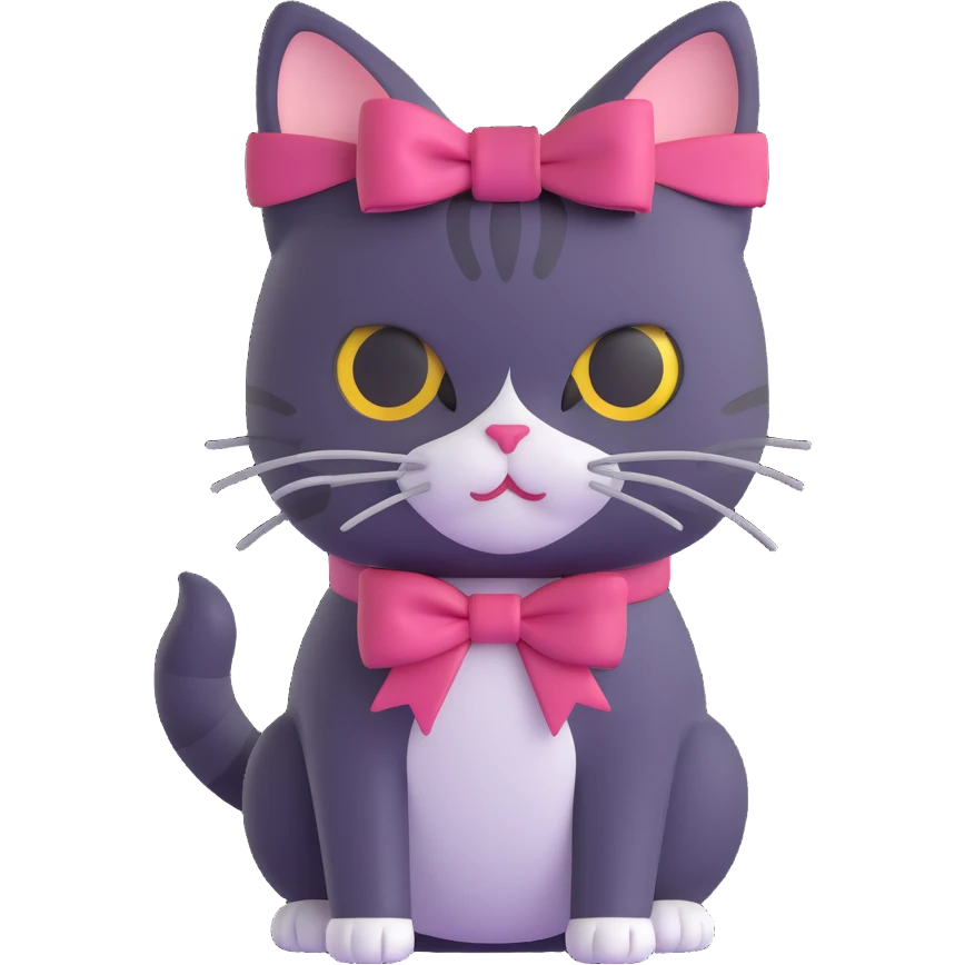 cat with a bow emoji
