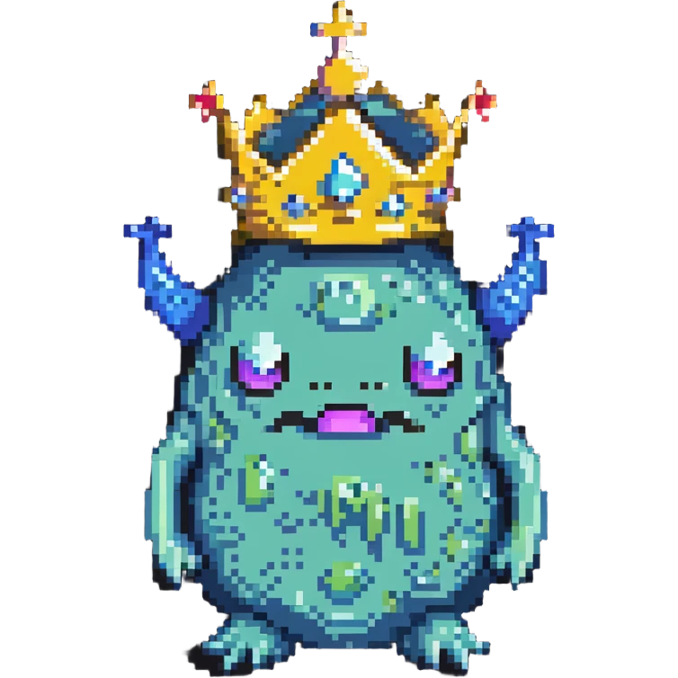 slime monster with a crown emoji