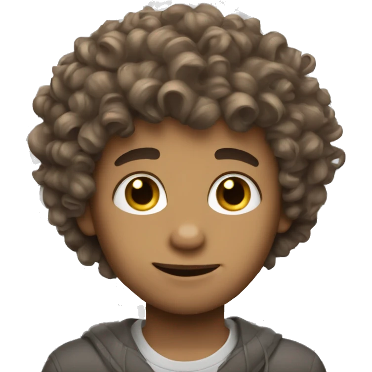 Rat boy curly brown hair emoji