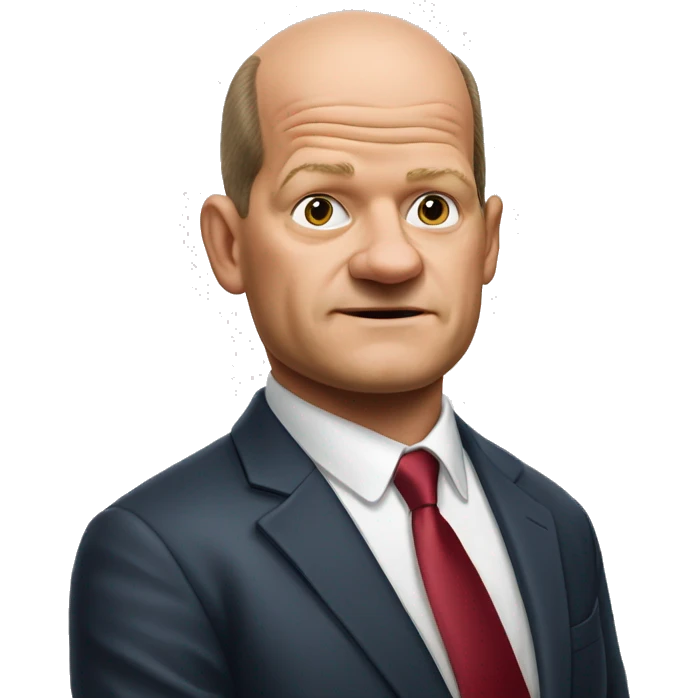 Olaf Scholz photorealistic shrugs emoji