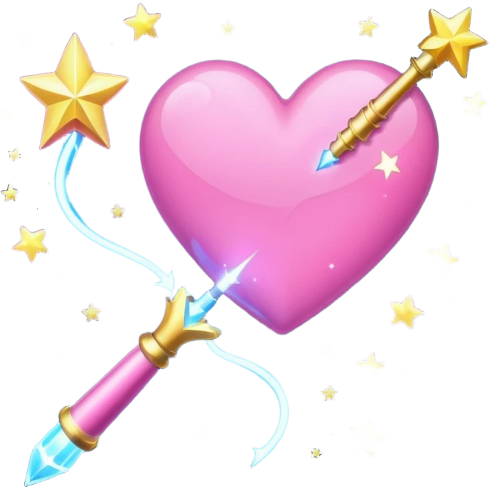 pink heart shooting star effect on end of a wand emoji