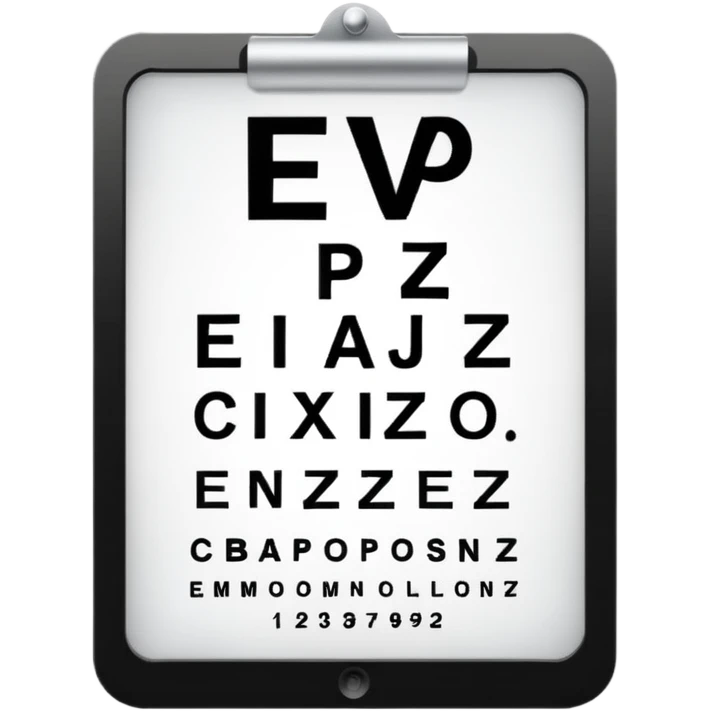 eye chart with a highlighted letter emoji