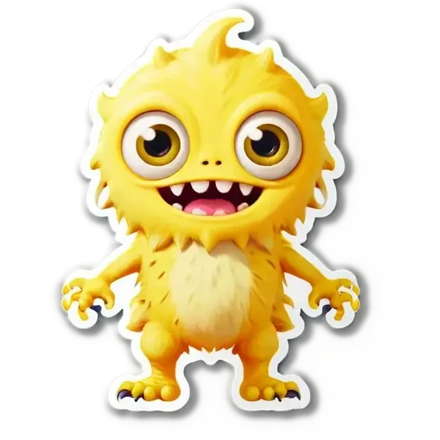 kind funny yellow baby monster emoji