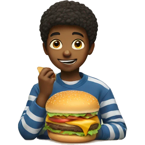 boy eating burger  emoji