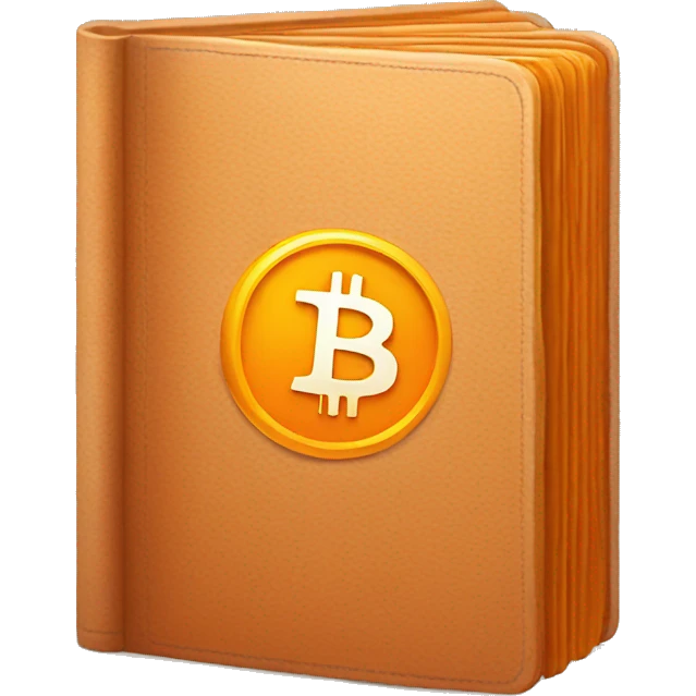 orange book with the word bitcoin on it emoji