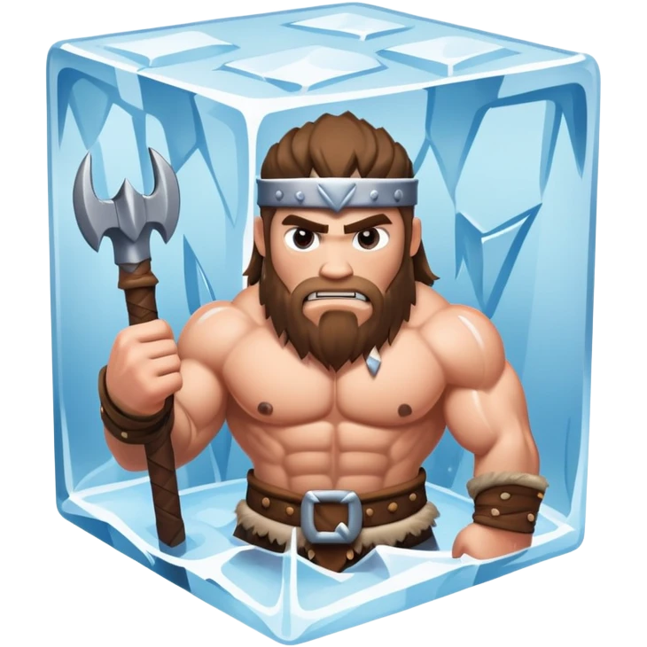 Barbarian in a block of ice emoji