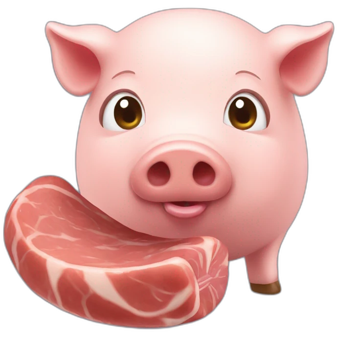 Cochon qui mange du saucisson emoji