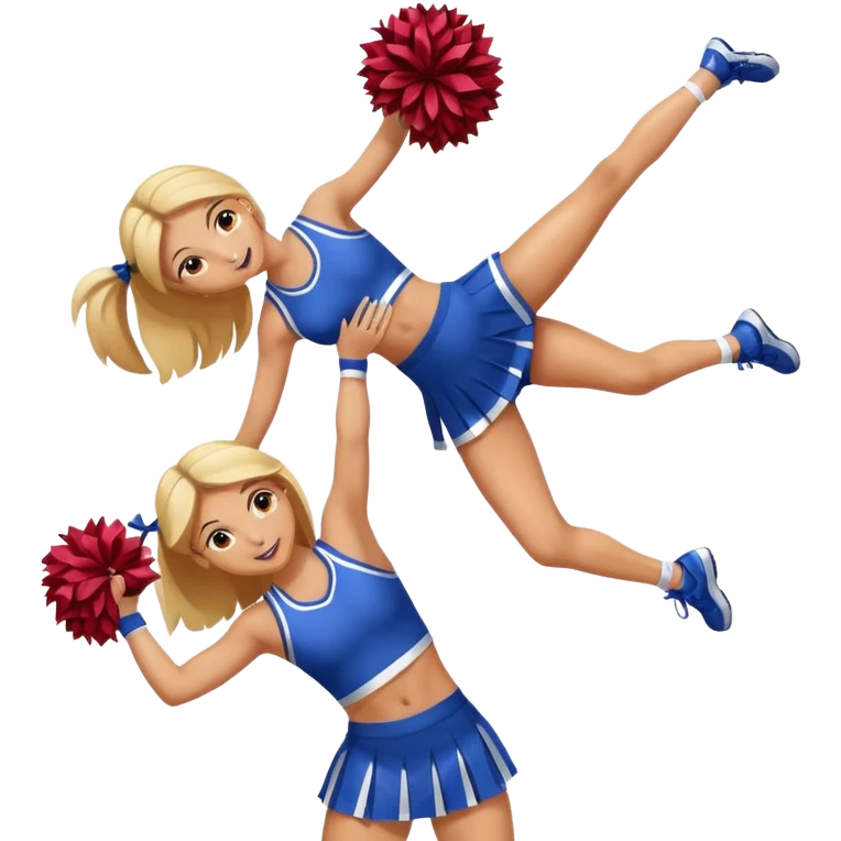 cheerleader lifting another cheerleader up emoji