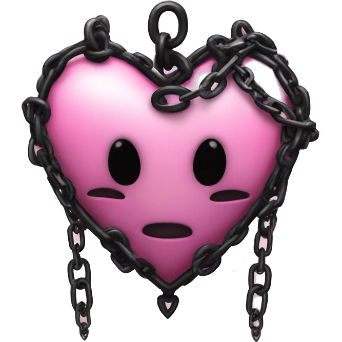 Pink and black gothic heart with chains  emoji