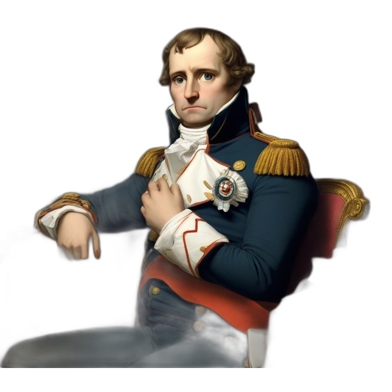Napoleon 1st who puts his wrist under his chin sitting emoji