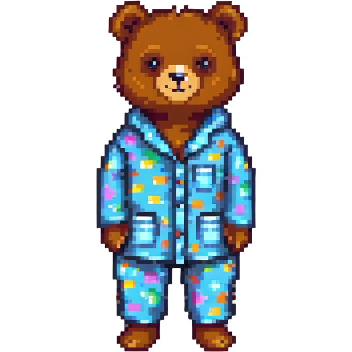 bear wearing pajamas emoji