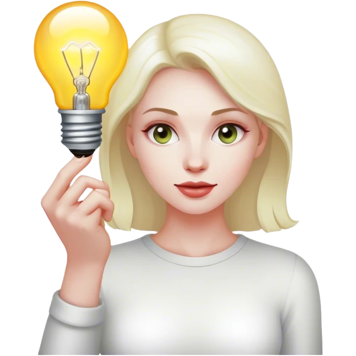 woman with bulb emoji