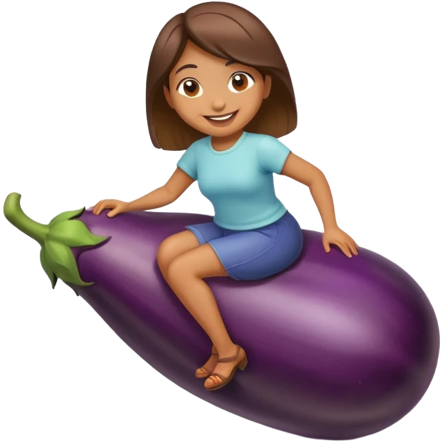 girl riding eggplant  emoji