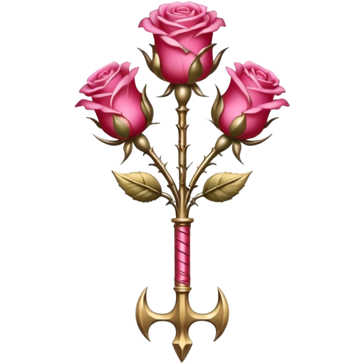 trident avec des rose dessus emoji