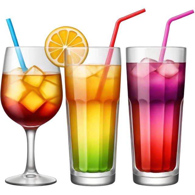 three drinks next to each other  emoji