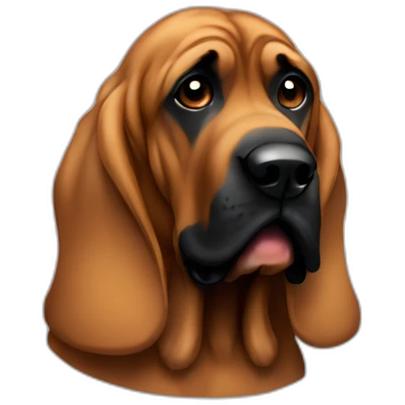 Bloodhound with black face emoji