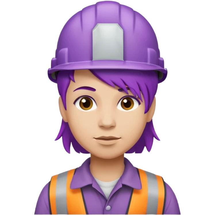purple haired construction worker emoji