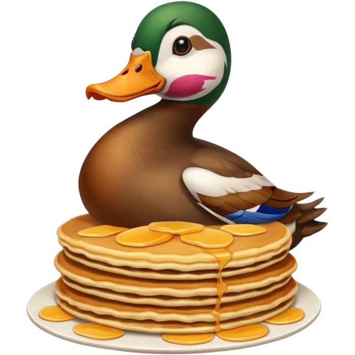 Duck flipping pancakes emoji