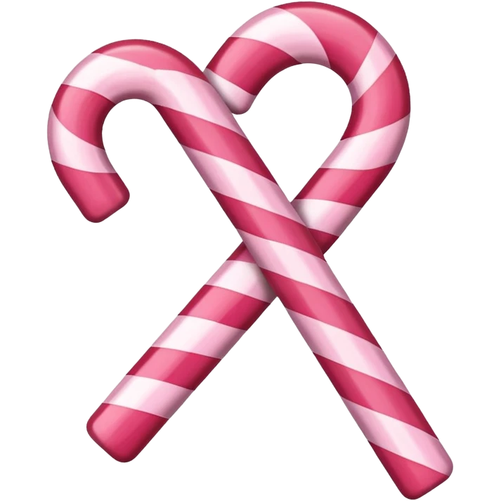 Red and pink candy cane emoji