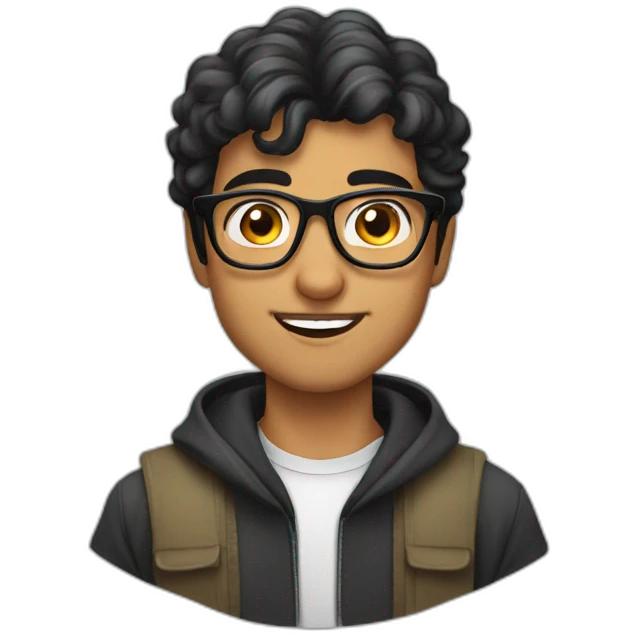Yemeni arab With glasses young man emoji