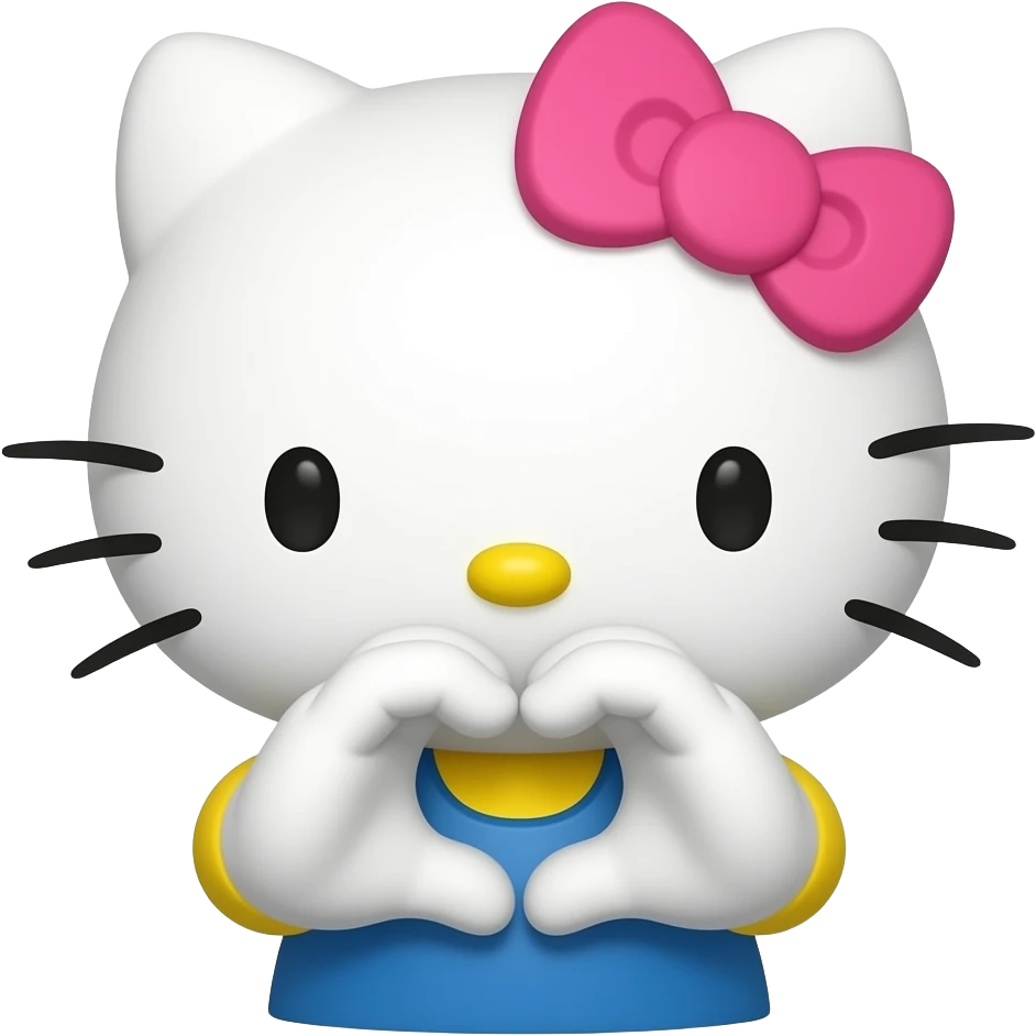 Has a hello Kitty haciendo este gesto 🫶🏻 como las manos emoji