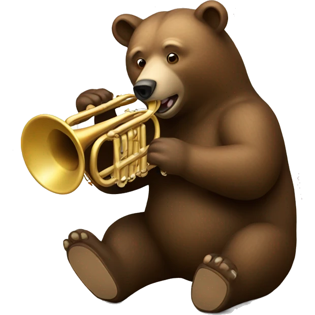 Bear with trumpet emoji