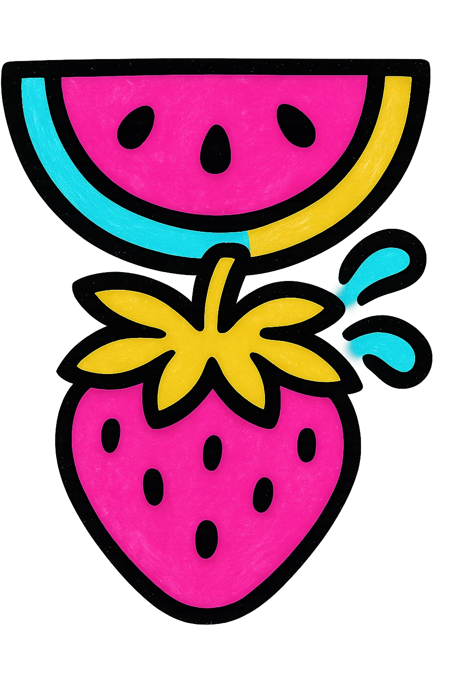 red summer, fruit-inspired, watermelon, strawberry, minimal background emoji