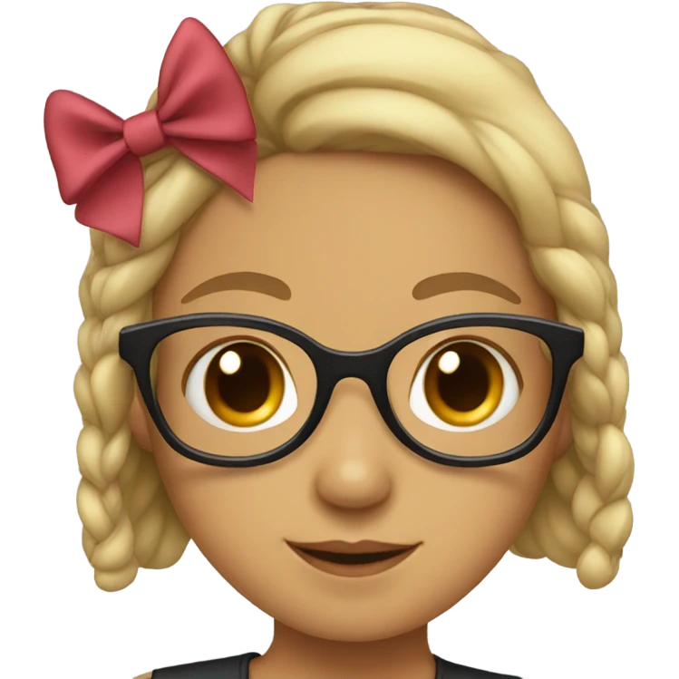 Girl with glasses and bow emoji