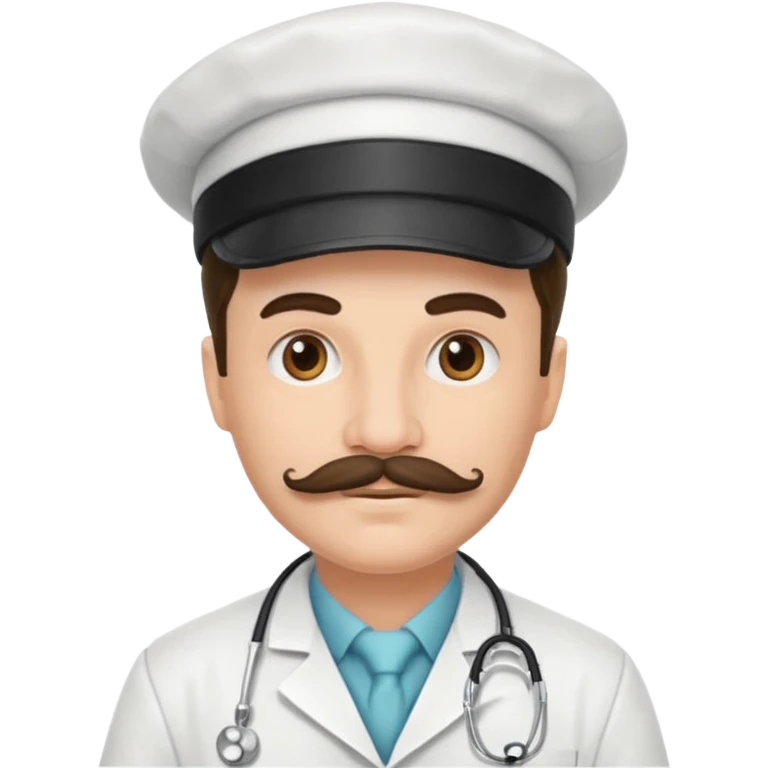 mustached doctor with hat emoji