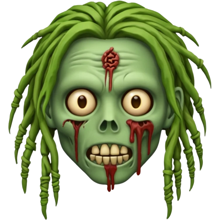 Zombie emoji with dreads emoji