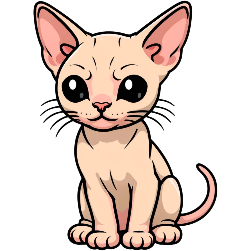 hairless sphynx cat full body pose emoji