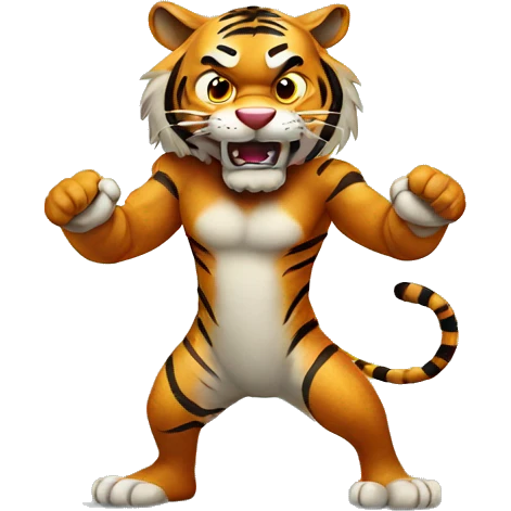 angry tiger on hind legs emoji